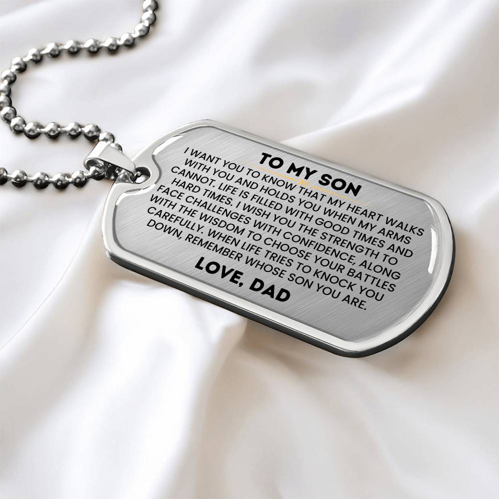 Gift for Son Dog Tag Necklace 