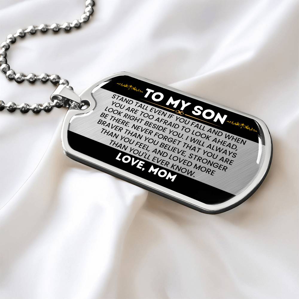 Mom and Son Dog Tag Necklace