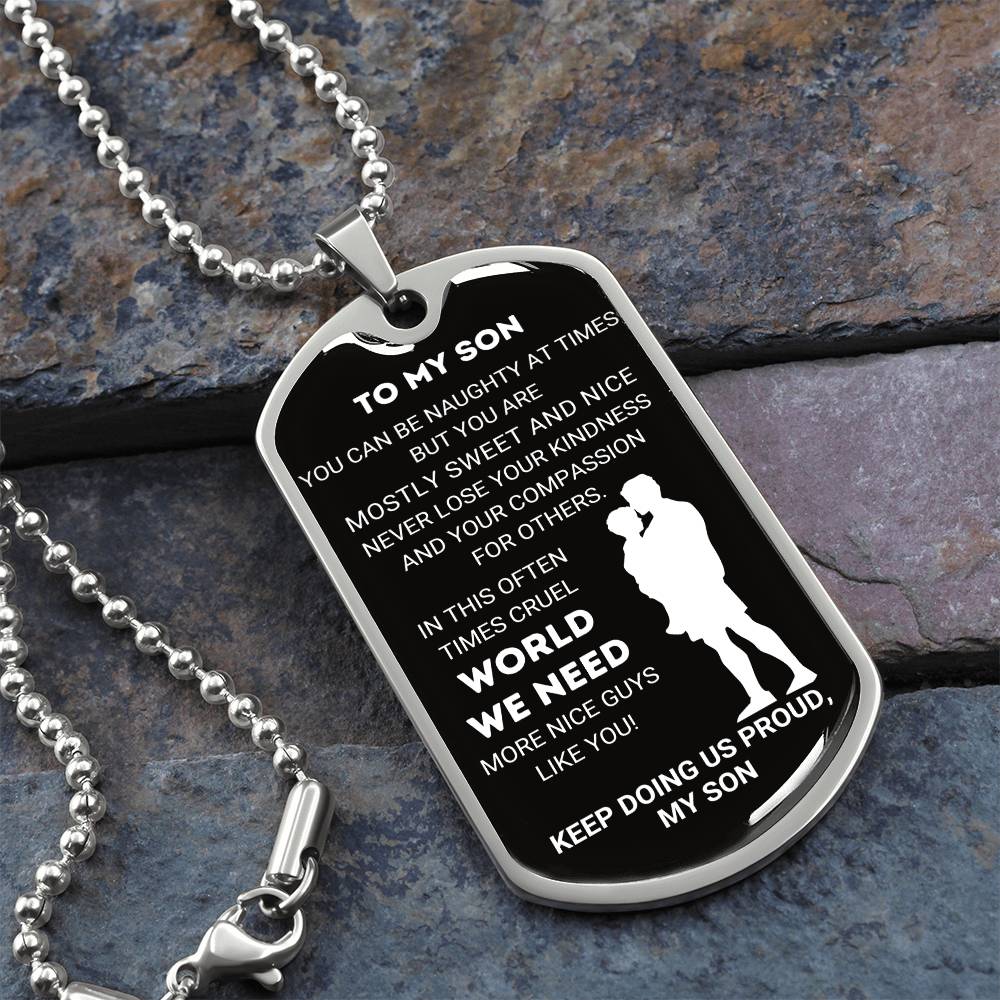 Custom Dog Tag Necklace for Son