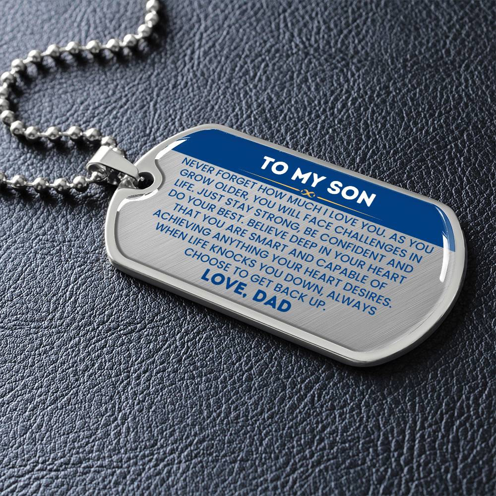 Unique Gift for Son from Father Dog Tag Necklace