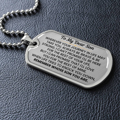 High-quality Dog Tag Necklace present for son from parents