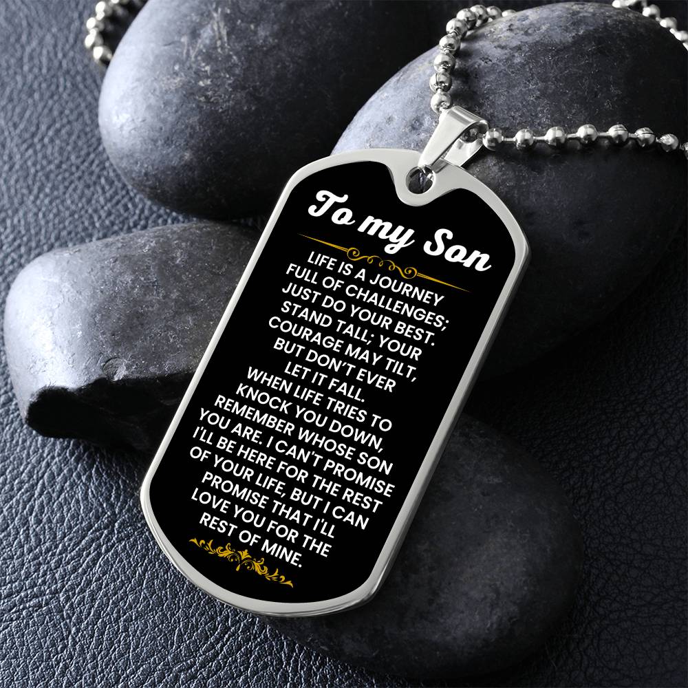 Sentimental Gift for Son - Dog Tag Necklace