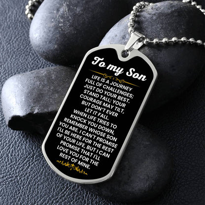 Sentimental Gift for Son - Dog Tag Necklace