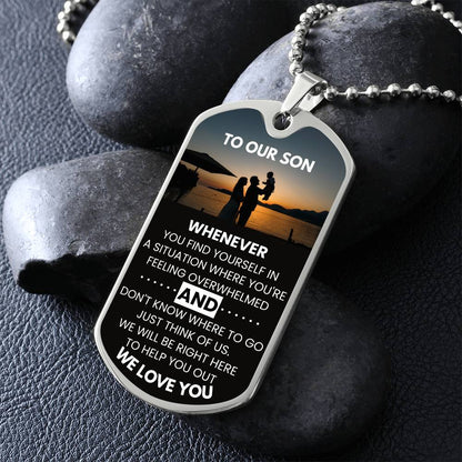 Gift for Son Dog Tag Necklace