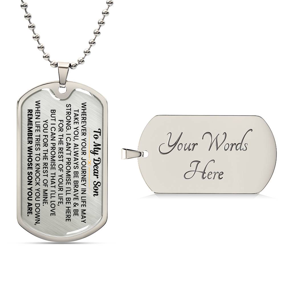 Graduation gift idea for son - Dog tag necklace