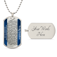 Personalized Dog Tag Necklace for Grandson, Engraved Birthday Gift, Teen Jewelry, Trendy Keepsake Accessory, To My Grandson