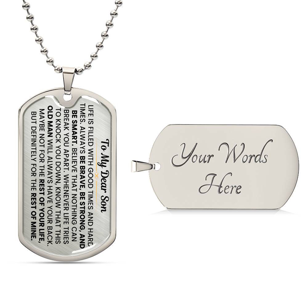 High Quality Surgical Steel Dog Tag for Son