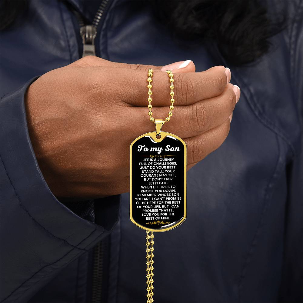 18k Gold Finish Dog Tag Necklace Gift