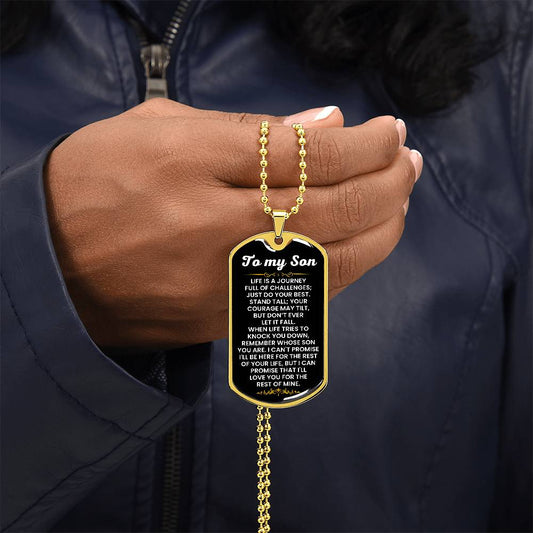 Sentimental Gift for Son - Dog Tag Necklace