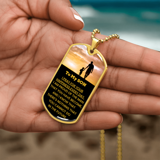 Customized Dog Tag Necklace for son