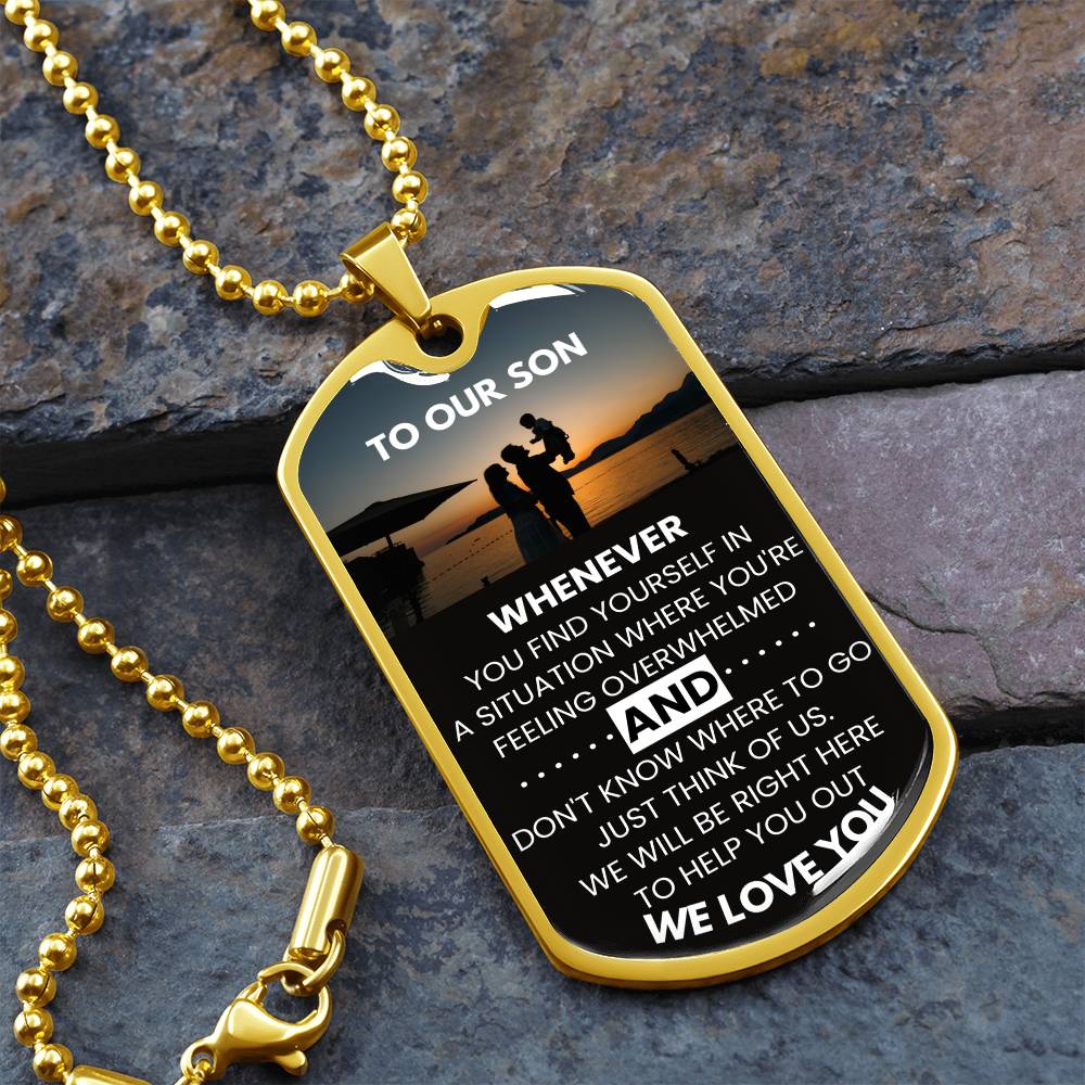 Luxury Gold Finish Dog Tag for Son