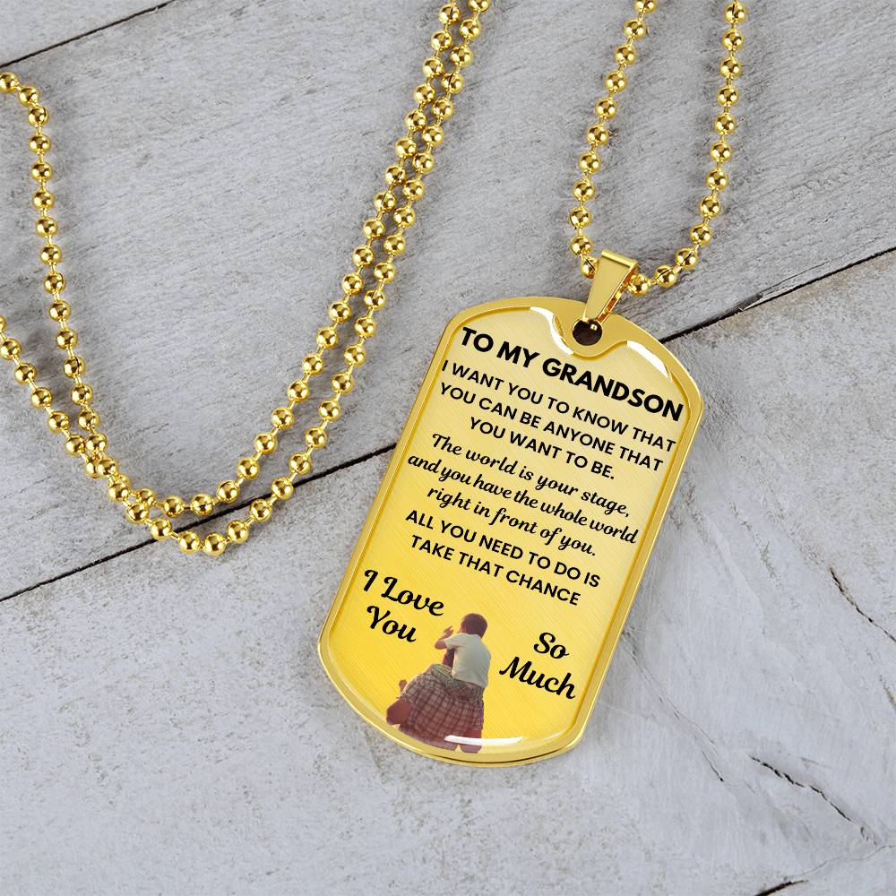 18k Gold Finish Dog Tag Necklace