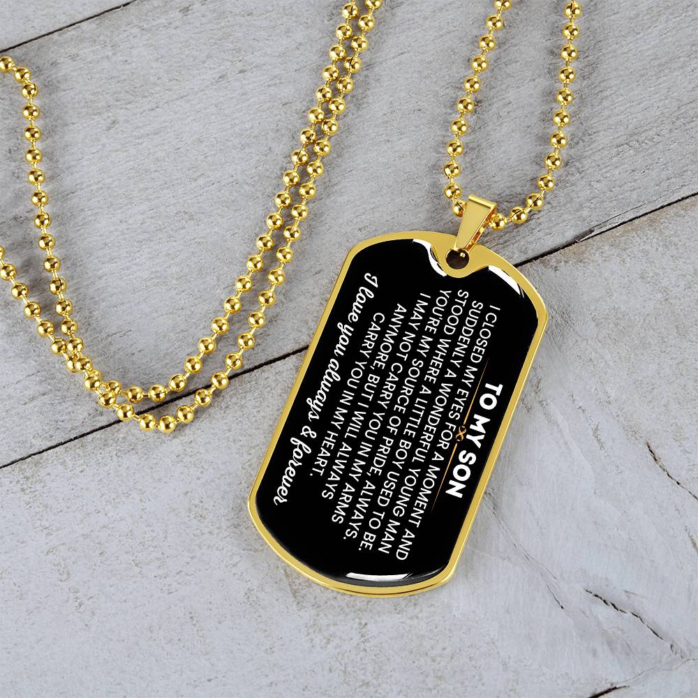 You Will Always Be In My Heart Dog Tag Necklace