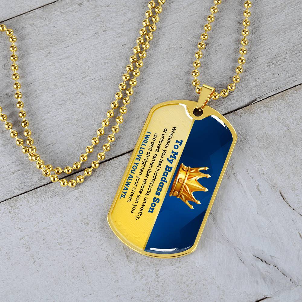 Luxury military necklace for son