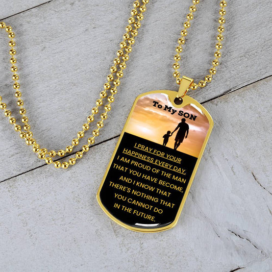 Personalized Dog Tag Necklace for Son from Dad