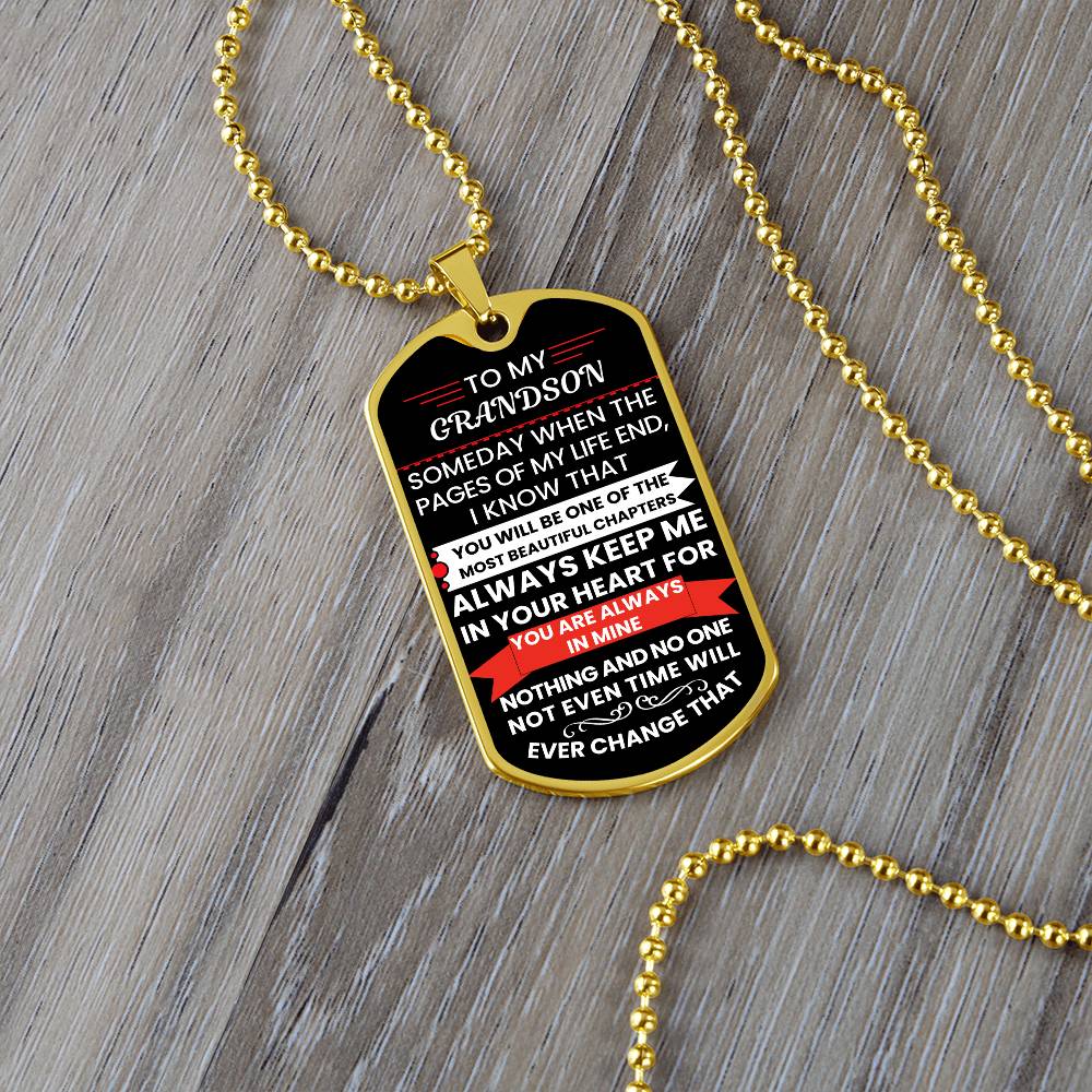 Gift For Grandson Dog Tag Necklace