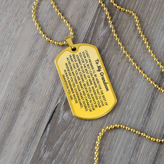 To My Grandson Dog Tag Necklace