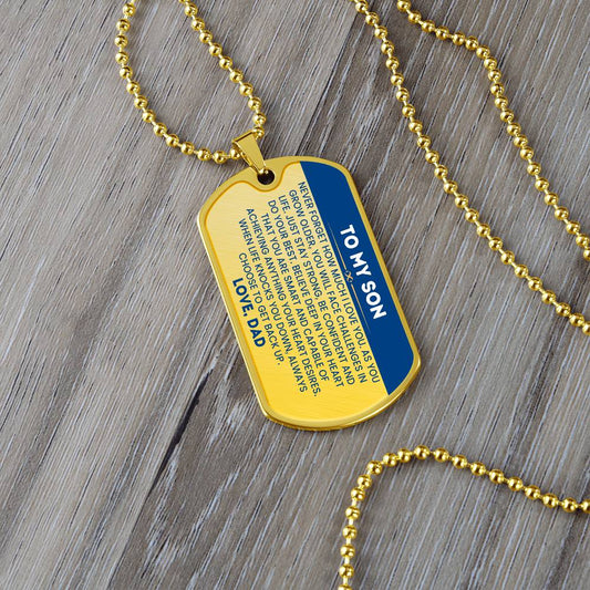 Unique Gift for Son from Father Dog Tag Necklace