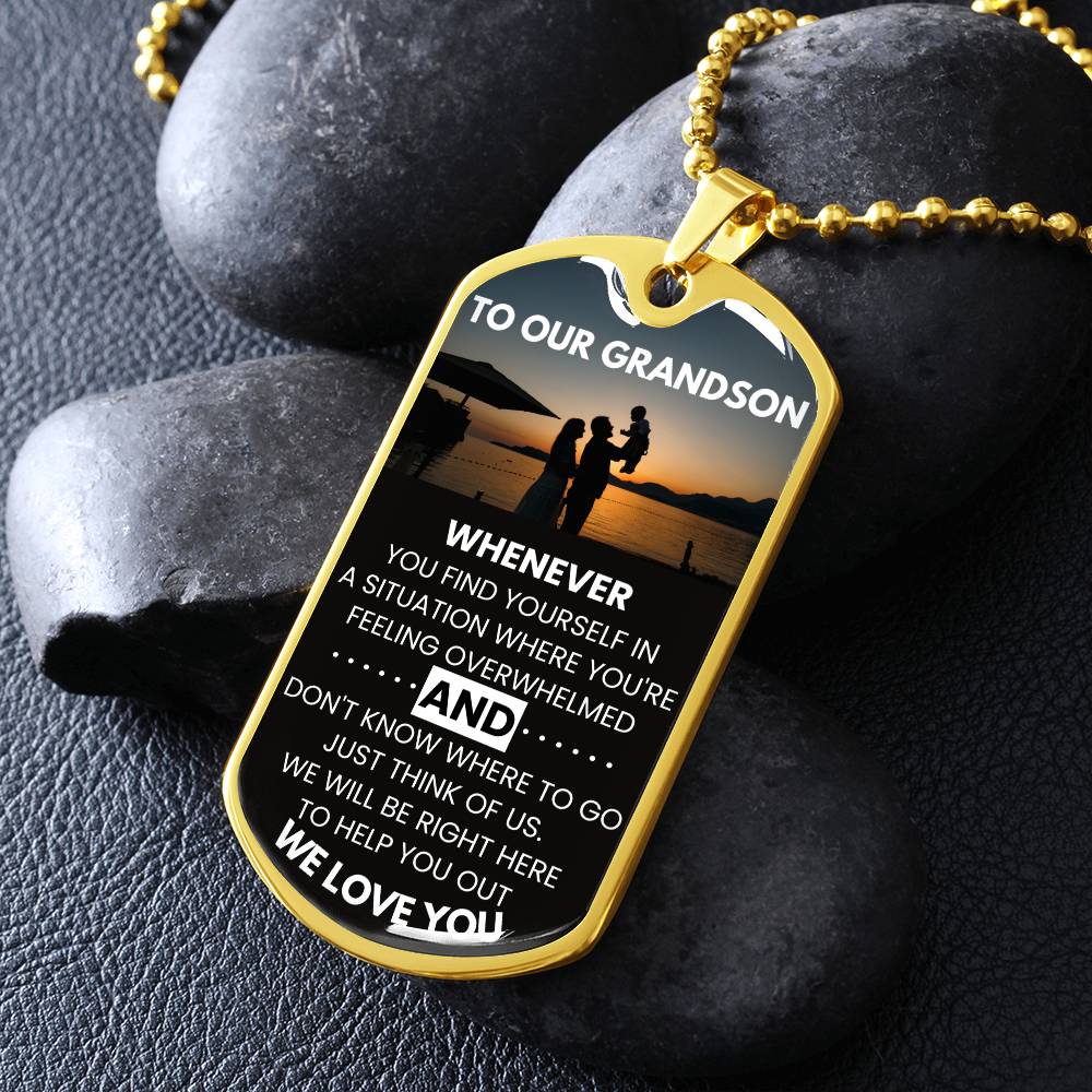 Luxury Military Necklace for Grandson