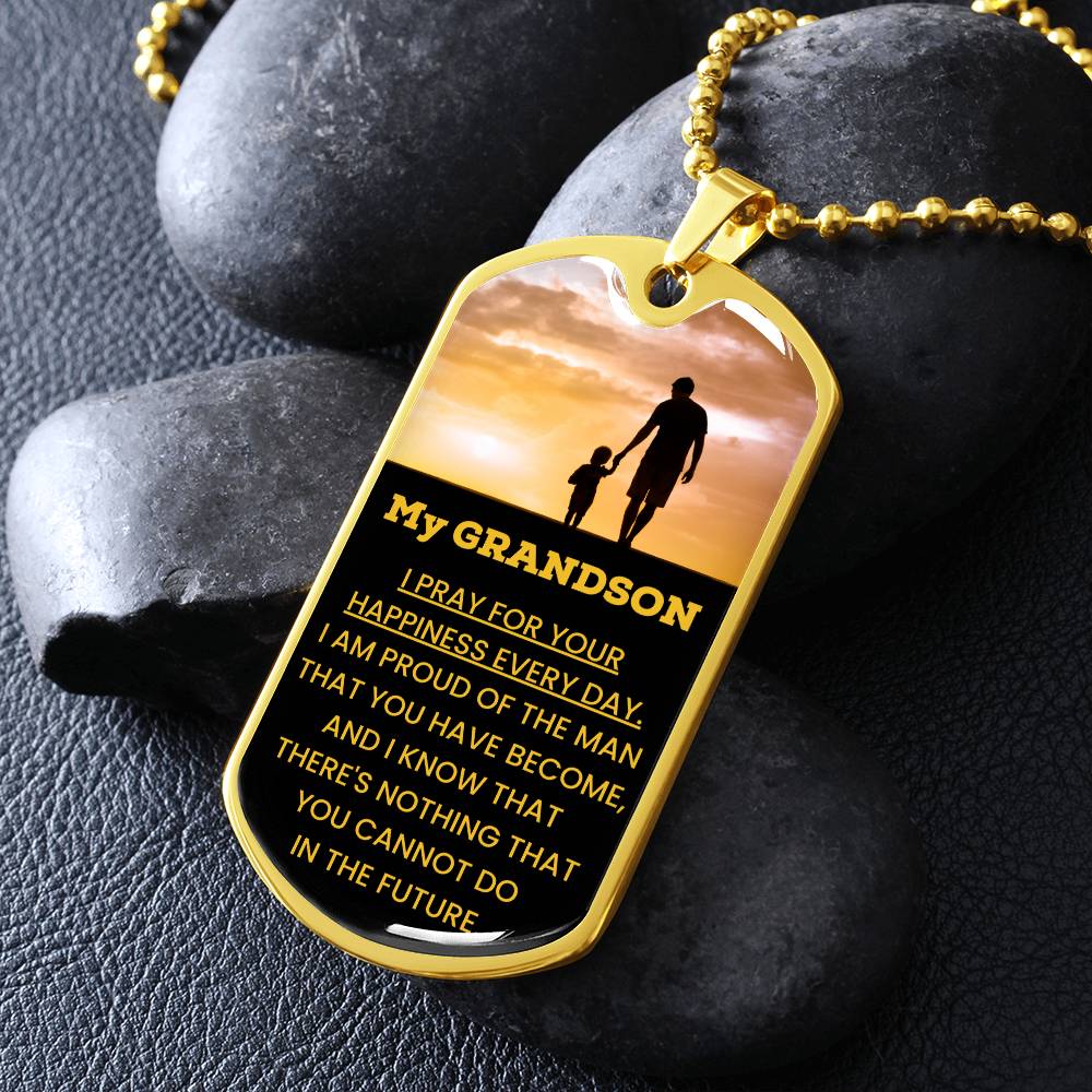 Elegant Dog Tag with Upgraded Clasp - Perfect Gift from Grandpa