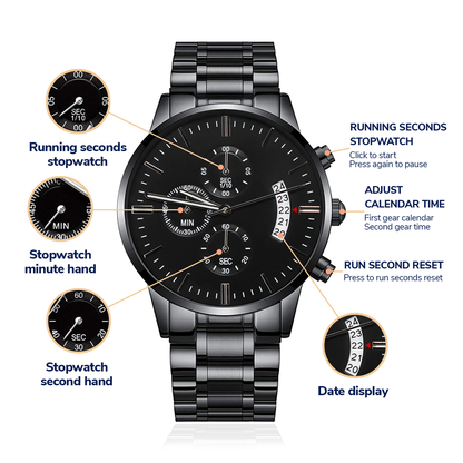 Black Chronograph Watch Specification