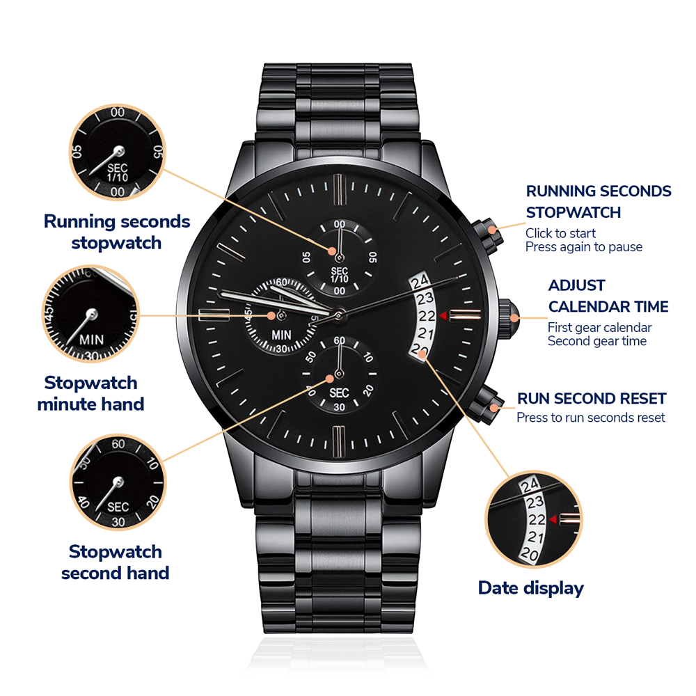 Stainless Steel Chronograph Watch for Grandson