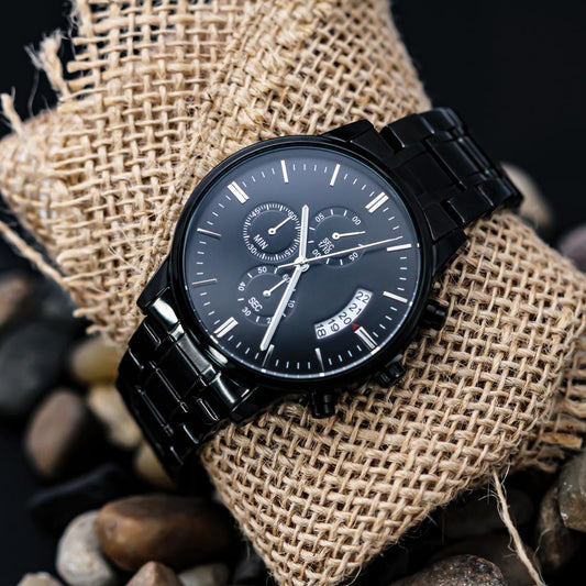 Grandson black chronograph watch