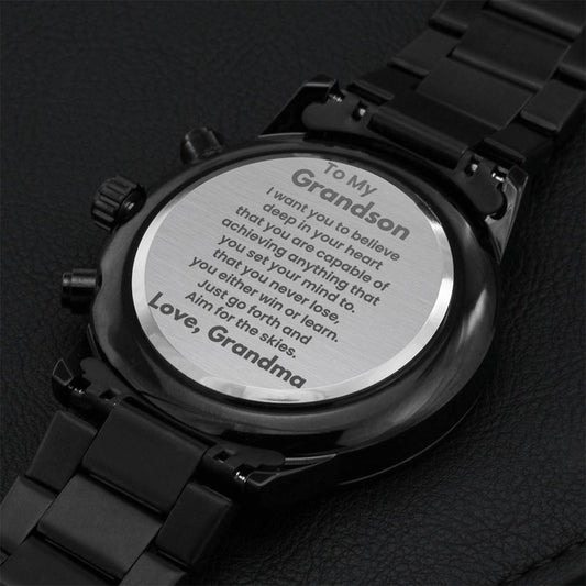 Black Chronograph Watch from Grandma to grandson
