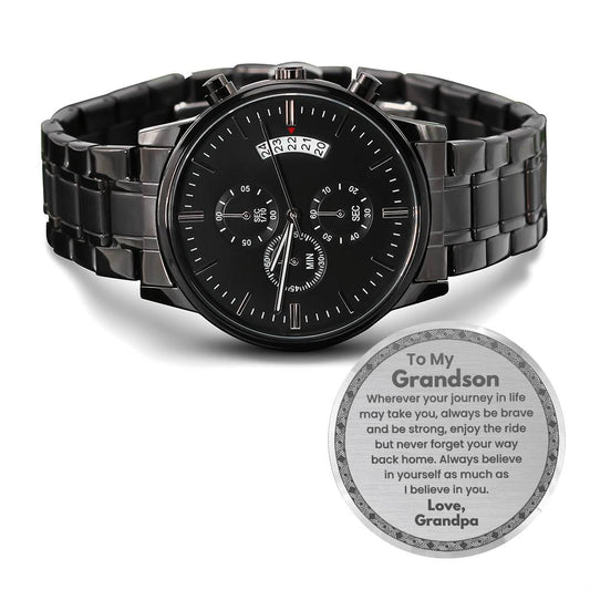 Black Chronograph Watch for Grandson | Keepsake Gift for Grandson from Grandpa