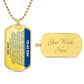 18k Gold Finish Dog Tag Necklace