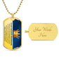 18k gold finish dog tag necklace for grandson