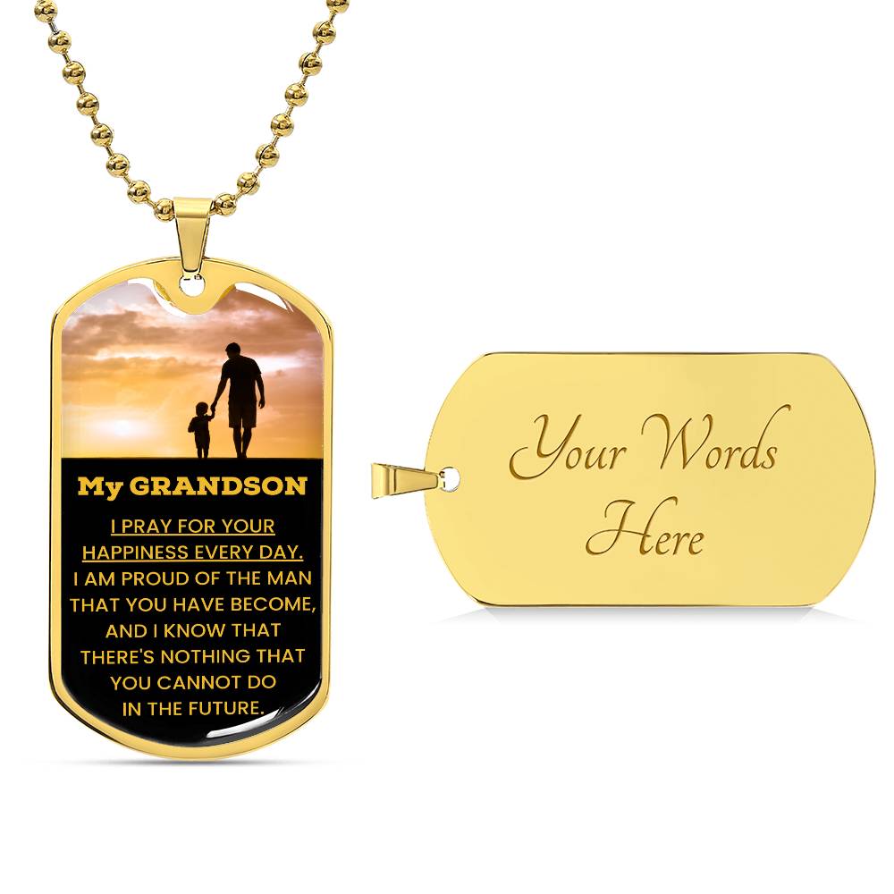 Made by Working Moms in America - Grandson Dog Tag Necklace