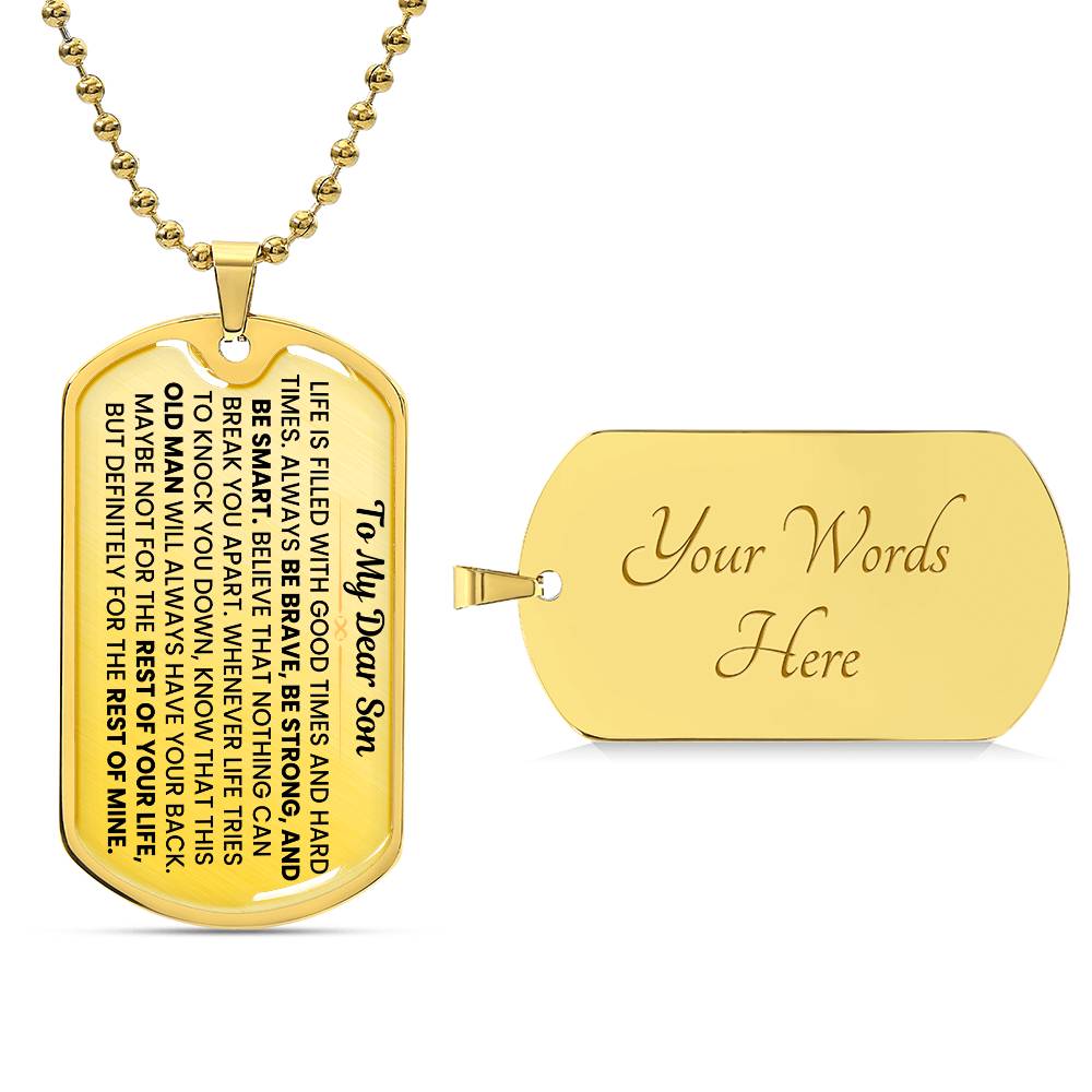 Elegant Dog Tag with Upgraded Clasp for Son