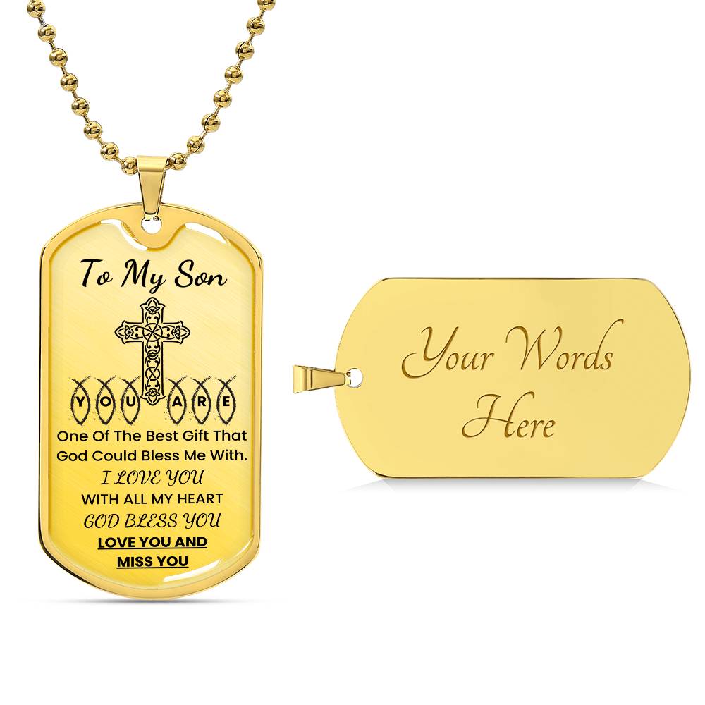 Son Dog Tag Necklace for birthday