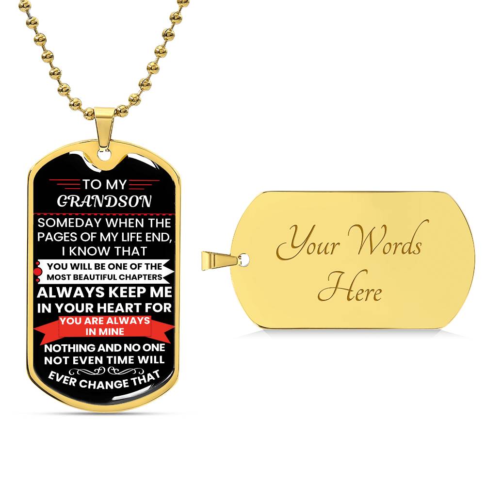 18k Gold Finish Dog Tag Necklace