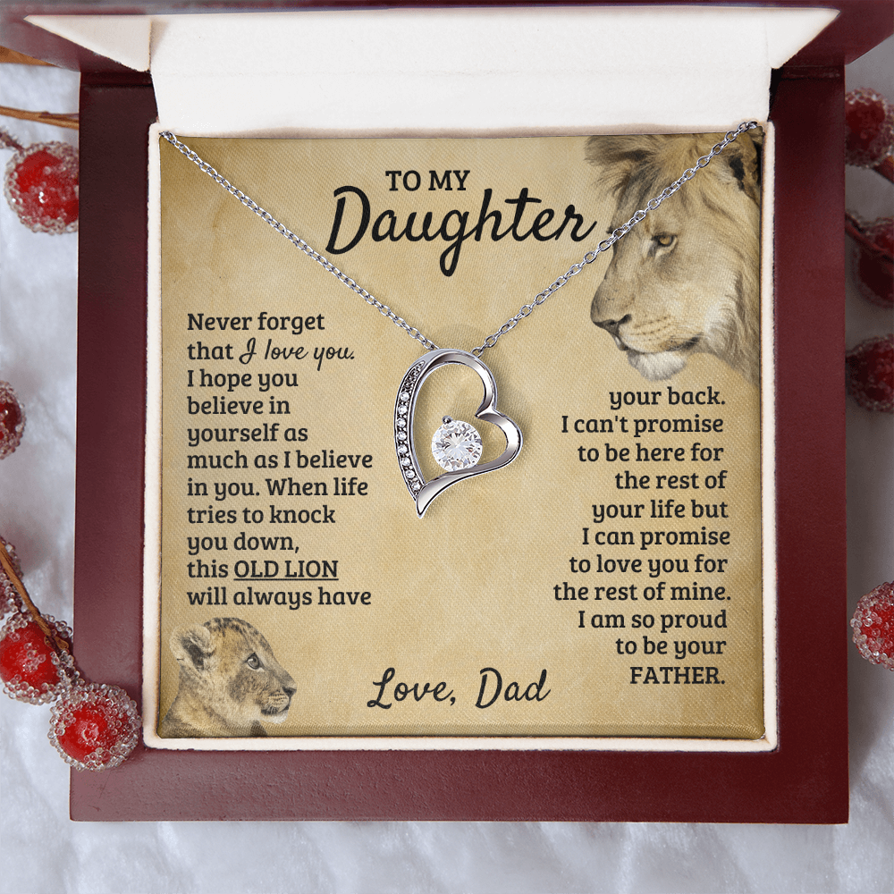 To My Daughter - Old Lion - Forever Love Necklace