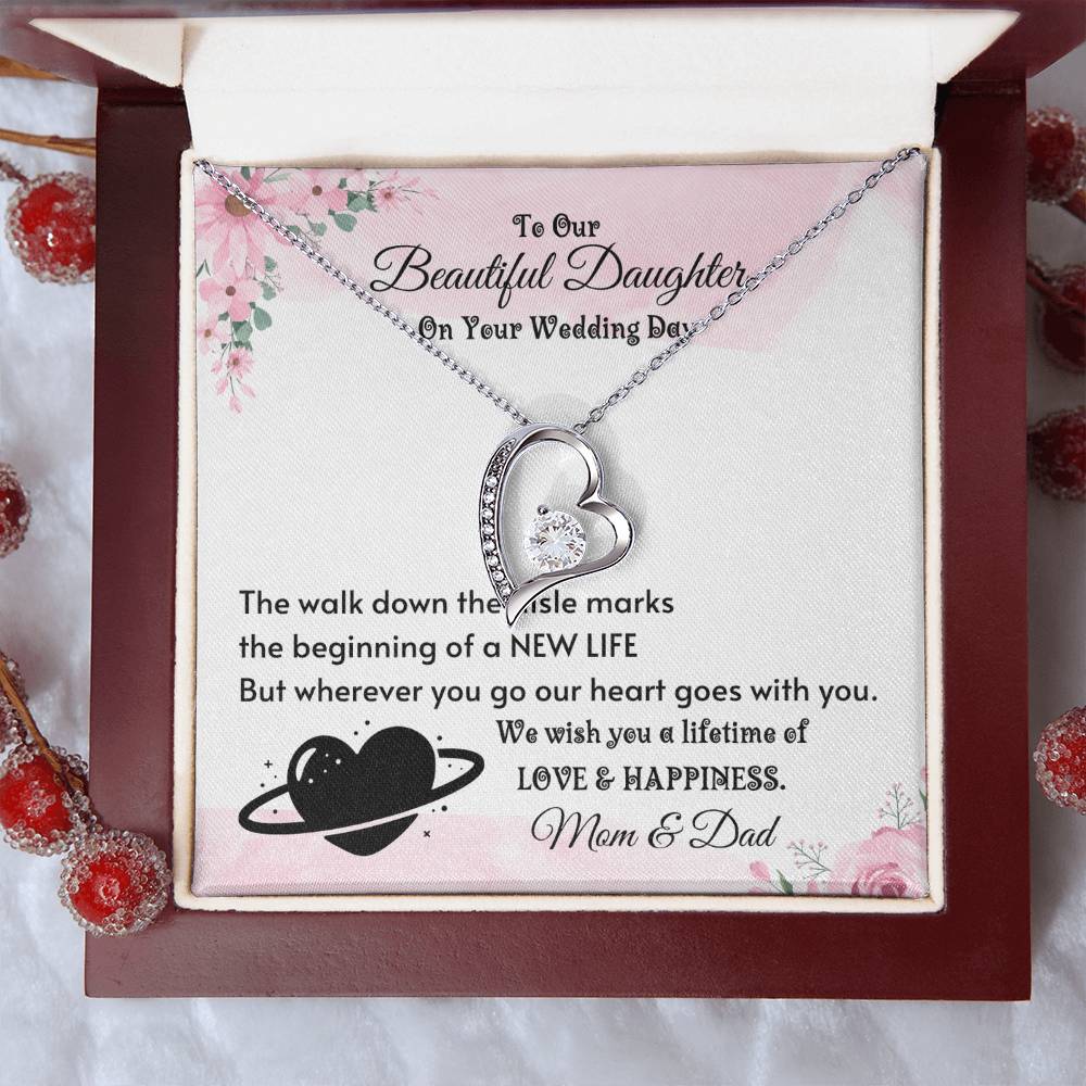 Bridal Shower Gift for Bride from Mom and Dad, Daughter Necklace for Wedding Day