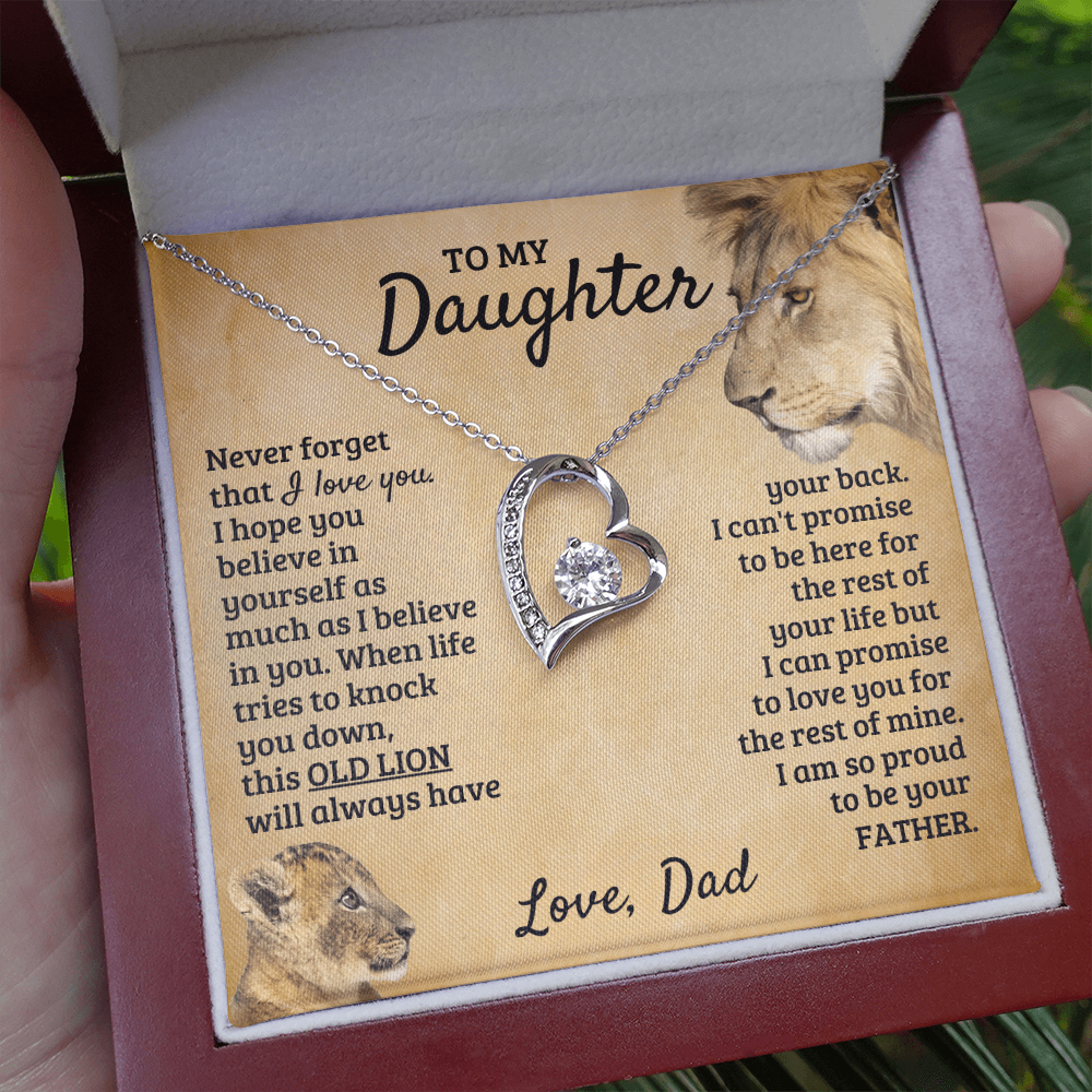 To My Daughter - Old Lion - Forever Love Necklace