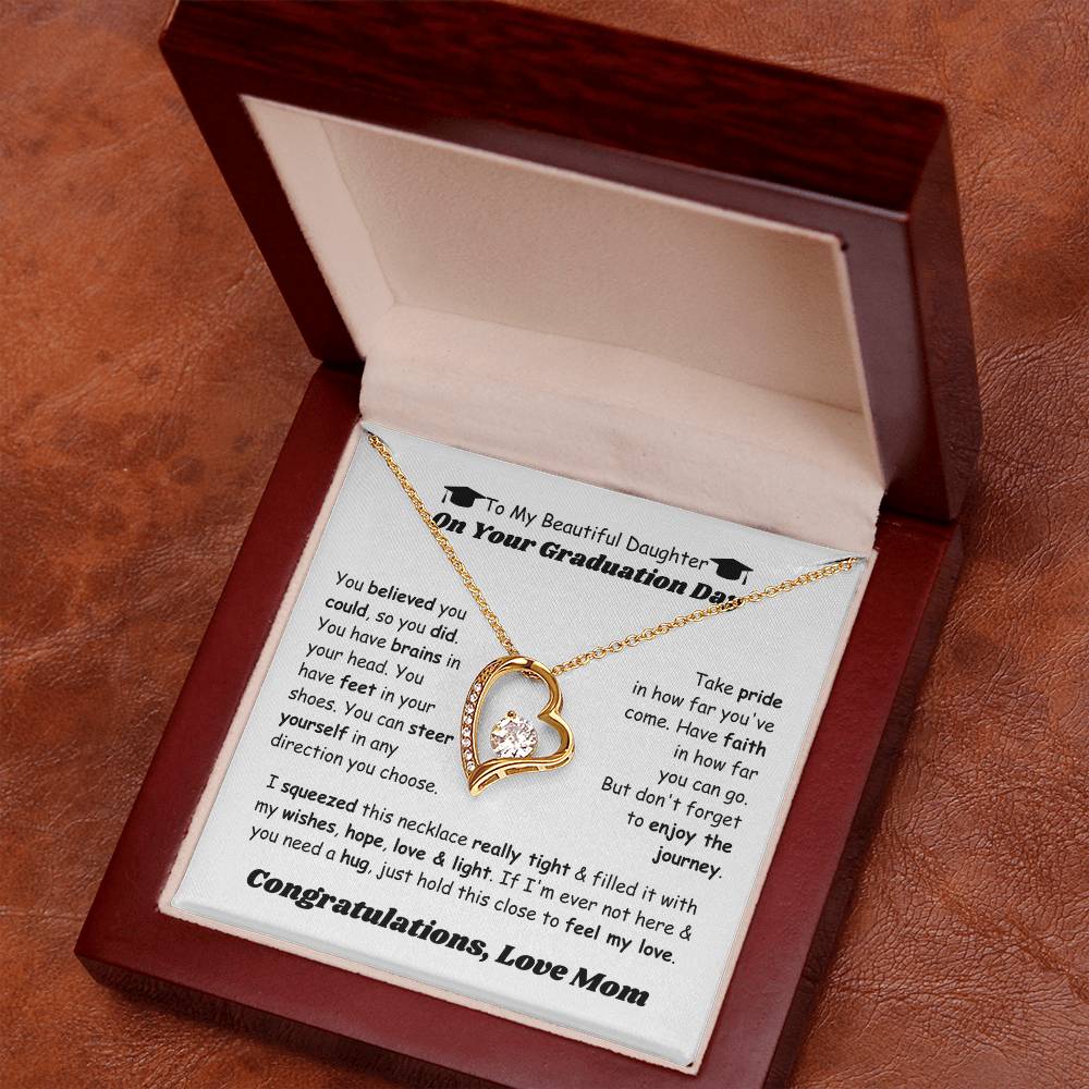 Best Graduation Gift for Daughter from Mom, Forever Love Necklace for College and School Graduation