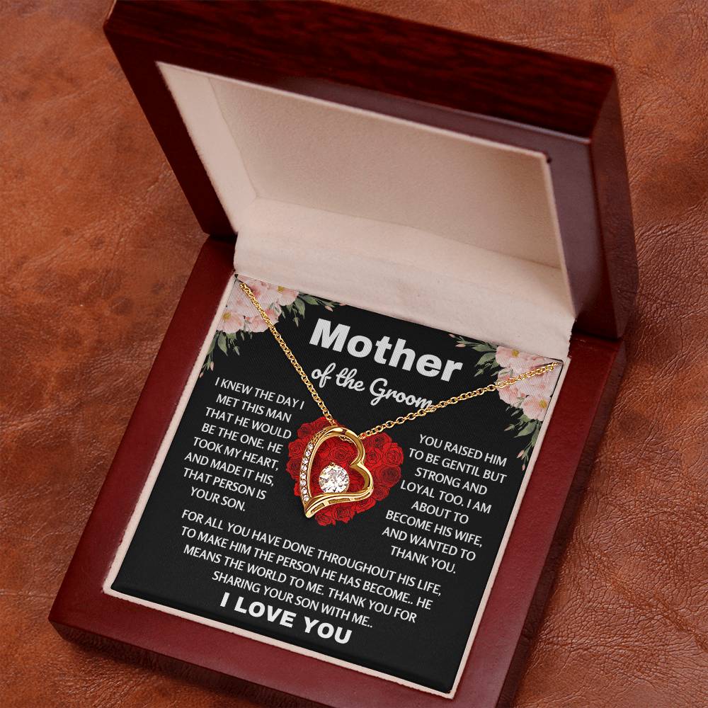 Mother of the Groom Present from Bride for Wedding Day - Forever Love Necklace