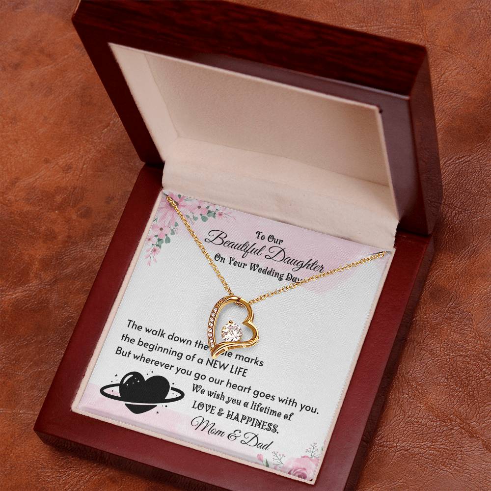 Bridal Shower Gift for Bride from Mom and Dad, Daughter Necklace for Wedding Day