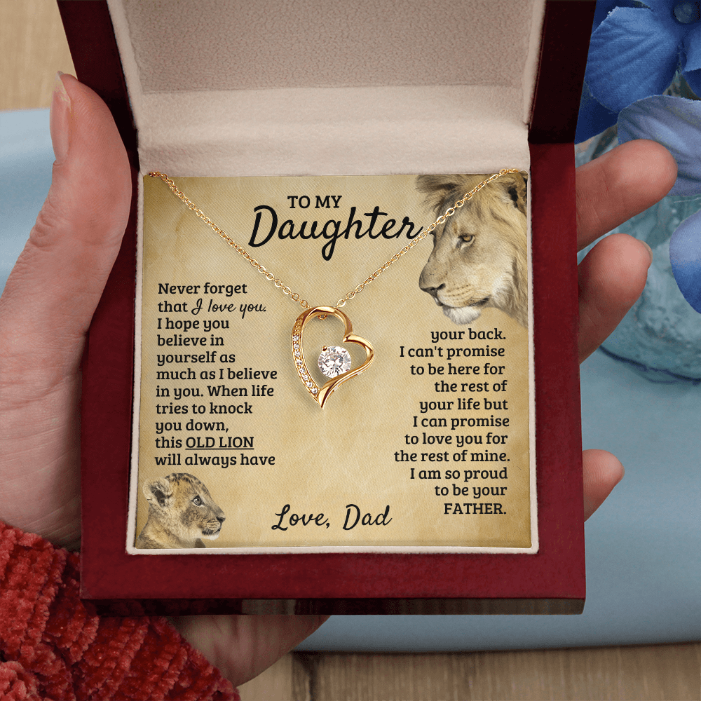 To My Daughter - Old Lion - Forever Love Necklace