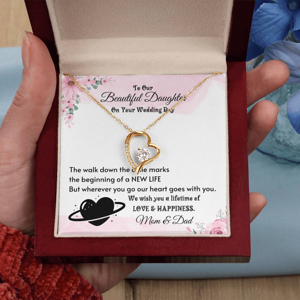 Bridal Shower Gift for Bride from Mom and Dad, Daughter Necklace for Wedding Day