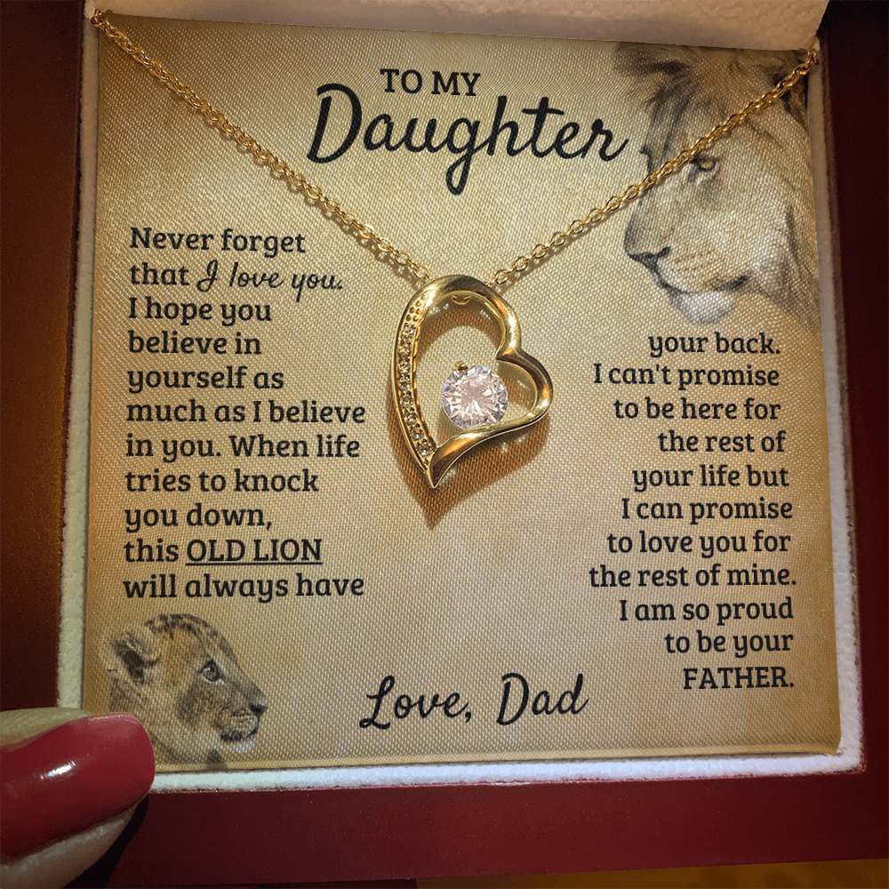 To My Daughter - Old Lion - Forever Love Necklace