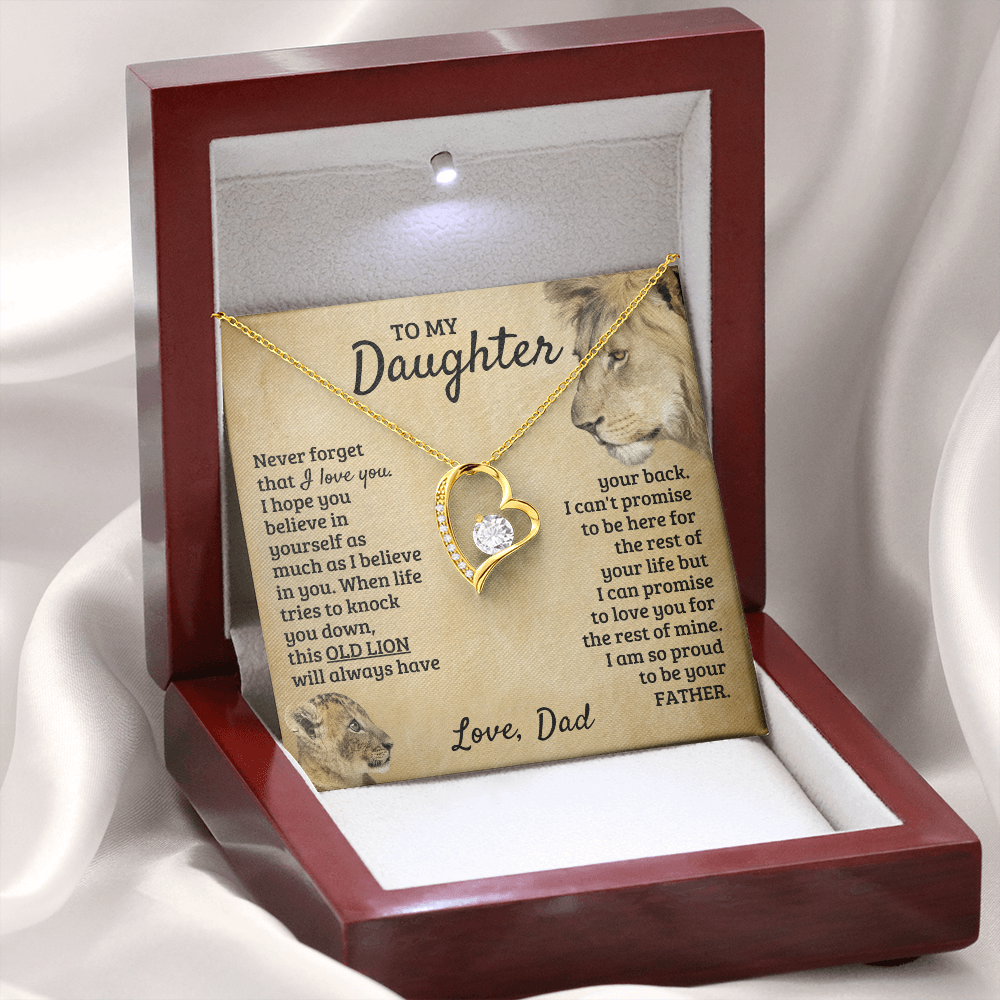 To My Daughter - Old Lion - Forever Love Necklace