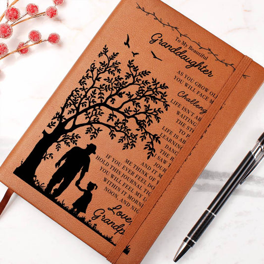 "Graphic Leather Journal Gift from Grandpa to Granddaughter for Special Occasions