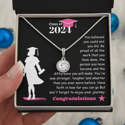 Stunning College Graduation Gift for Her with 14k White Gold Finish