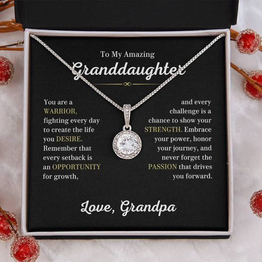 14k White Gold Finish Granddaughter Necklace