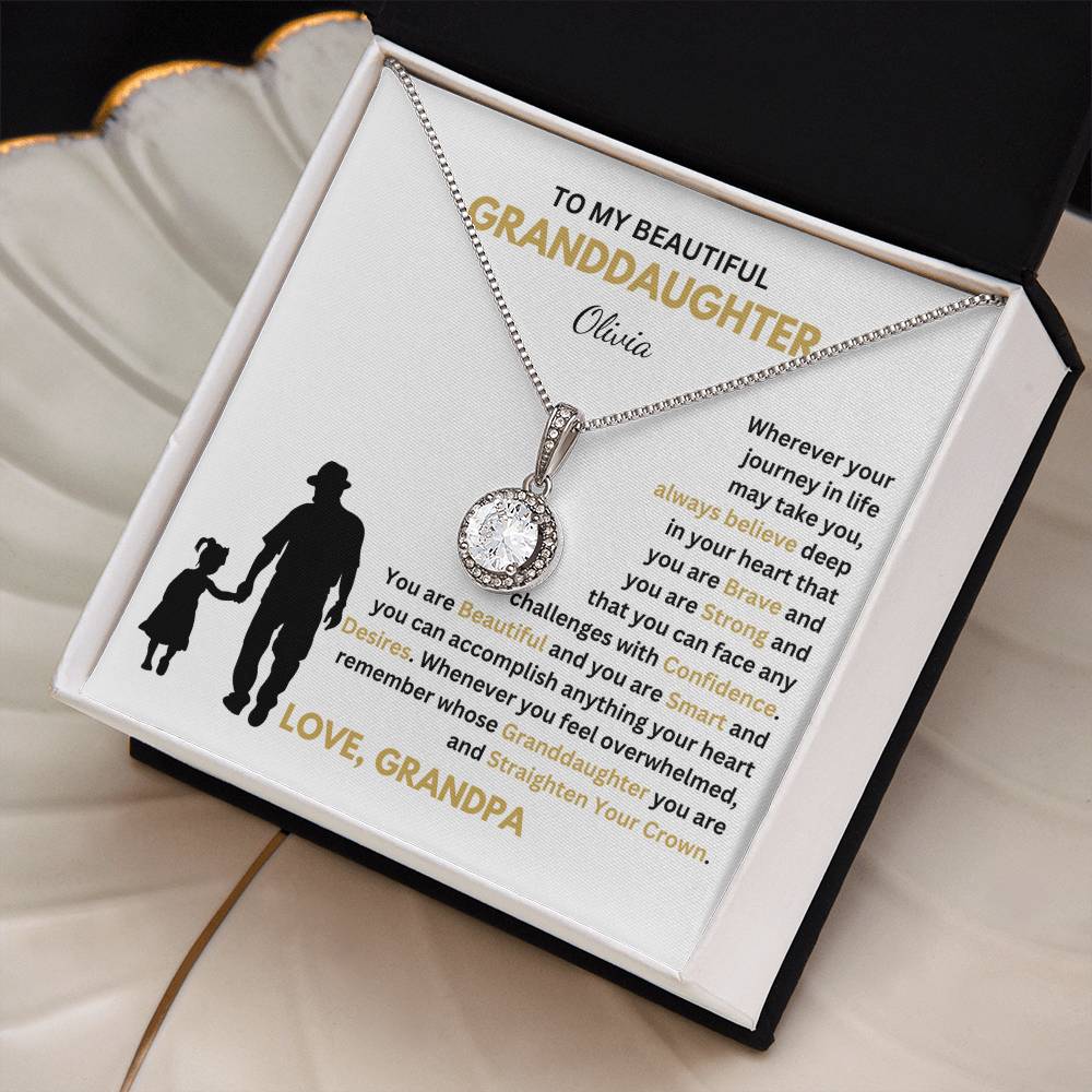 Grandpa to granddaughter engraved jewelry gift