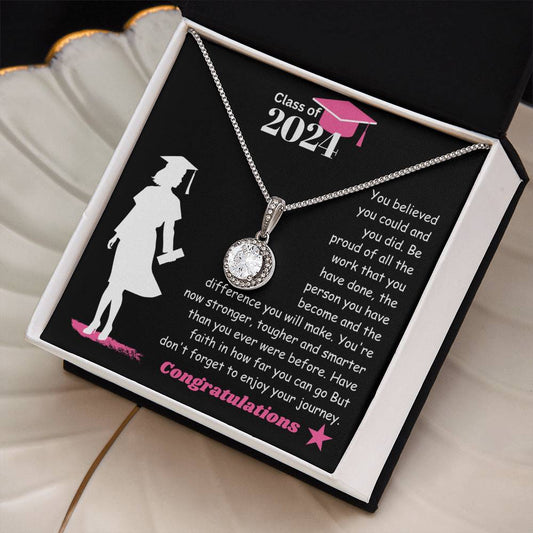 Stunning College Graduation Gift for Her with 14k White Gold Finish